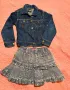 Дънково яке и дънкова пола за момиче 5-6 г, снимка 1