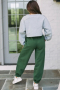 Ежедневни дамски джогинг панталони с талия в мъгливо зелено, снимка 5