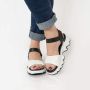 Дамски летни сандали черно /бяло-естествена кожа , снимка 2