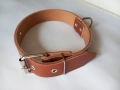 Здрав нашийник от естествена кожа (Кафяв) – 3.5 см широк / 60 см дължина, снимка 1