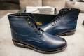 Мъжки кожени боти от естествена кожа - 44 номер (тъмно сини) Ducavelli, снимка 5
