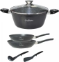 Комплект съдове за готвене 6 части Cheffinger – тенджера 24 см, тигани 24 и 28 см, за индукция, снимка 5