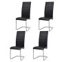 vidaXL Конзолни трапезни столове, 4 бр, черни, изкуствена кожа(SKU:246194