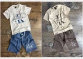 Calvin Klein Детски Памучен Еластичен Комплект Тениска И Къси Панталони Келвин Клайн Код B355, снимка 1