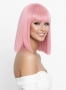 Нова Къса розова перука с бретон за аниме Хелоуин ежедневие Коса жени, снимка 6