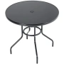 Кръгла градинска маса Capri Ø80 см с тъмно темперирано стъкло, снимка 4