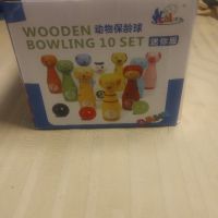 Шоро дървен комплект топки за боулинг играчка с 10 различни карфици за животни и 3 , снимка 3 - Образователни игри - 45875996