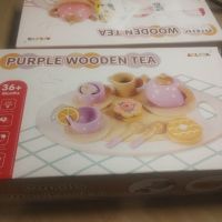 Дървен комплект за чай BUYGER за малки момичета на възраст 3-5 години с чайник,

, снимка 3 - Образователни игри - 45875888