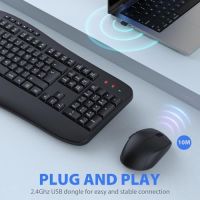 Нов Ергономичен Безжичен Комплект Клавиатура и Мишка с USB за PC и Лаптоп, снимка 2 - Други - 45206483