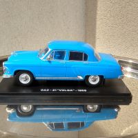 Ретро автомобил, GAZ – 21 VOLGA BLUE – 1959. Мащаб 1:24 см., снимка 12 - Колекции - 45160724
