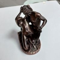 Статуетка , сувенир -"Satyre and Bacchante".Медна галванопластика, снимка 2 - Други ценни предмети - 45281518