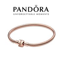 Гривна PANDORA розово злато и закопчалка с лого, снимка 1 - Гривни - 35161006