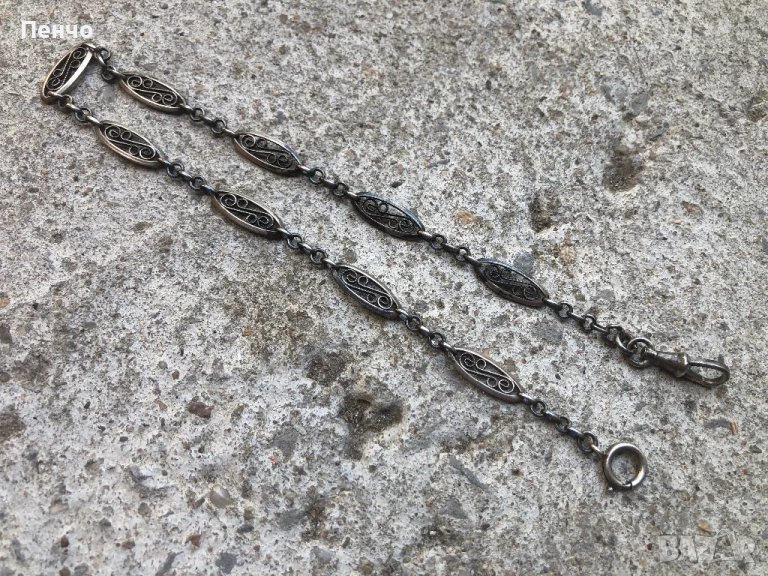 стар сребърен кюстек за джобен часовник, снимка 1