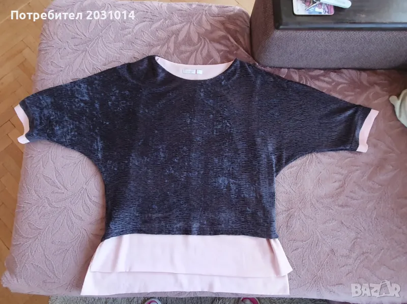 Елегантна блуза плюш и коприна , снимка 1