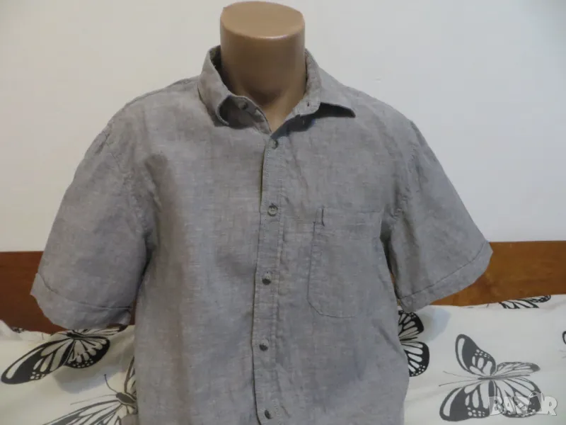 Мъжка риза с къс ръкав от лен Canda, снимка 1