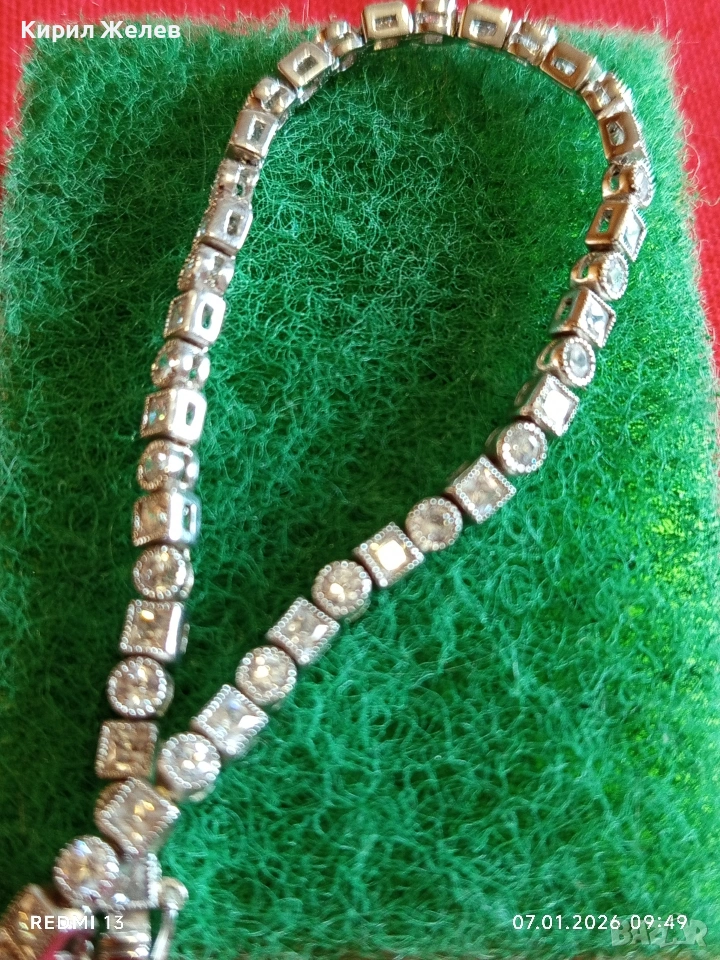 Сребърна гривна тип Тенис гривна с инкрустирани диаманти вълшебна много красива 52519, снимка 1