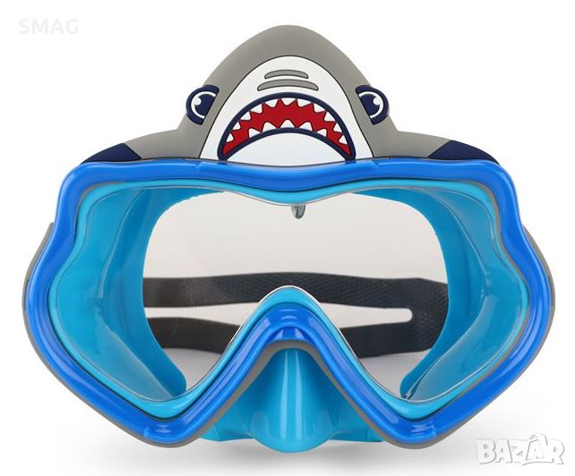 Морска детска  маска за плуване синя акула 6-12 години, снимка 1