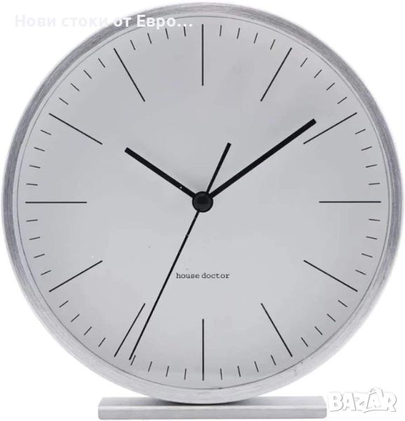  Сребърен алуминиев настолен часовник 15 cm Hannah House Doctor, снимка 1