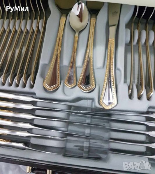 Луксозен комплект прибори, позлатени с 23/24 карата златно покритие на Солинген, Германия. , снимка 1