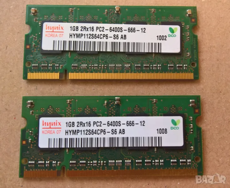 sodimm 2x1gb ddr2 pc6400 памети за лаптоп, снимка 1