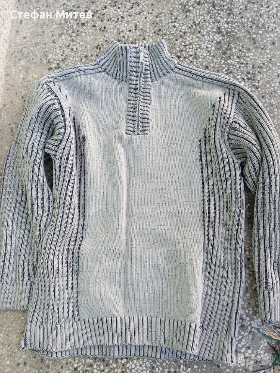 Мъжки пуловер с дълъг ръкав и цип., снимка 1