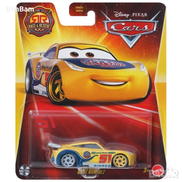 Оригинална количка Dinoco Cruz Ramirez Cars Race & Rescue / Cars Disney Pixar, снимка 1