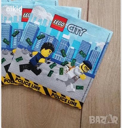 Лего Конструктор строител Lego City парти салфетки рожден ден , снимка 1
