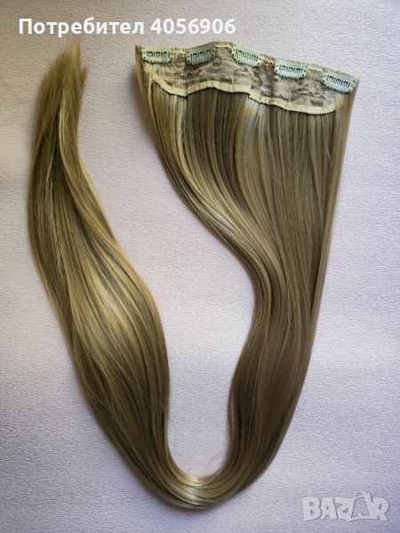 ТОП!! 40 инча ( 101 см ) златно руса треса за коса с 5 клипси, снимка 1