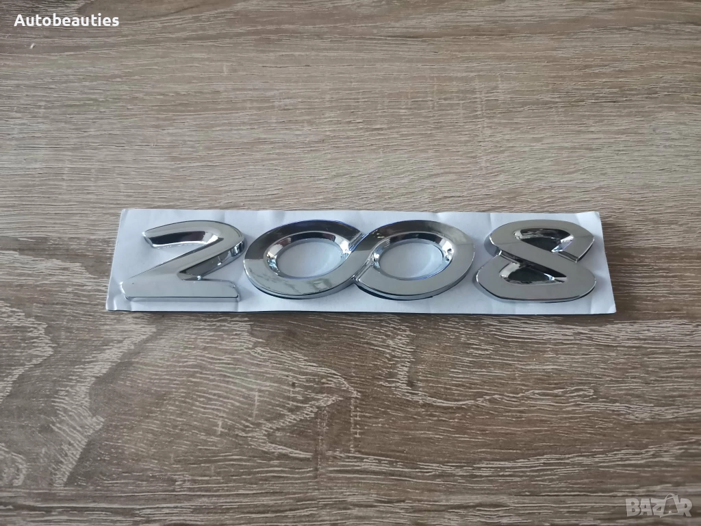 сребриста емблема Peugeot 2008 стар стил, снимка 1