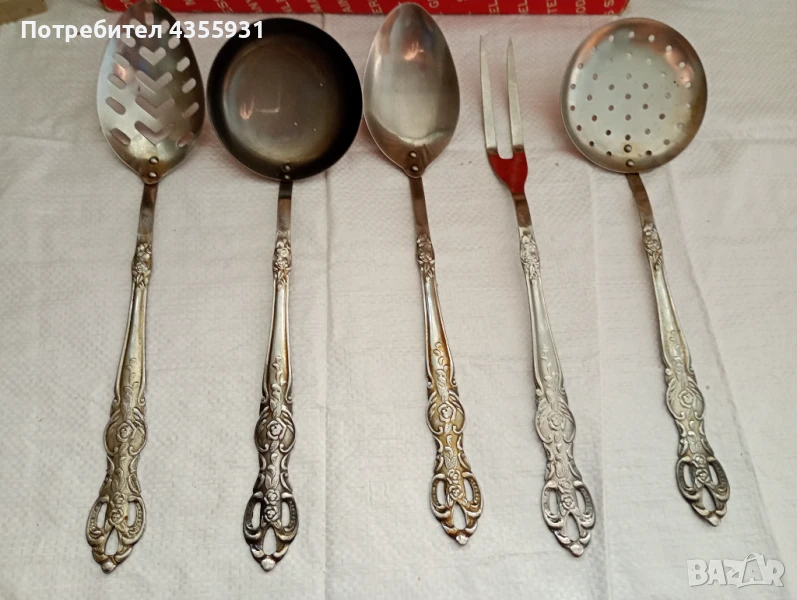 старинни немски прибори за сервиране хранене стари прибори антикварни прибори , снимка 1