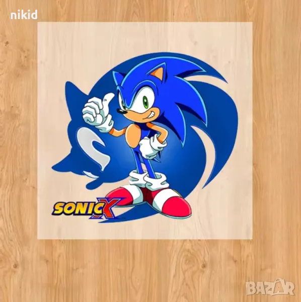 Соник Sonic голяма щампа термо апликация картинка за дреха блуза чанта ваденка, снимка 1