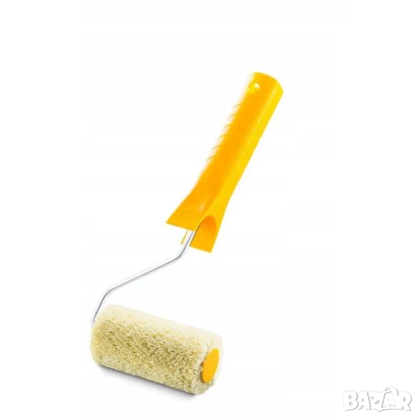 Валяк за боядисване с пластмасова дръжка, 12 см, Жълт, снимка 1