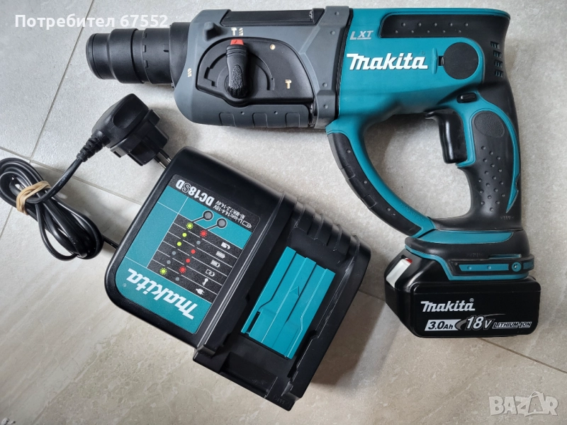 Перфоратор с батерия и зарядно Makita BHR202. 320лв. крайна цена!, снимка 1