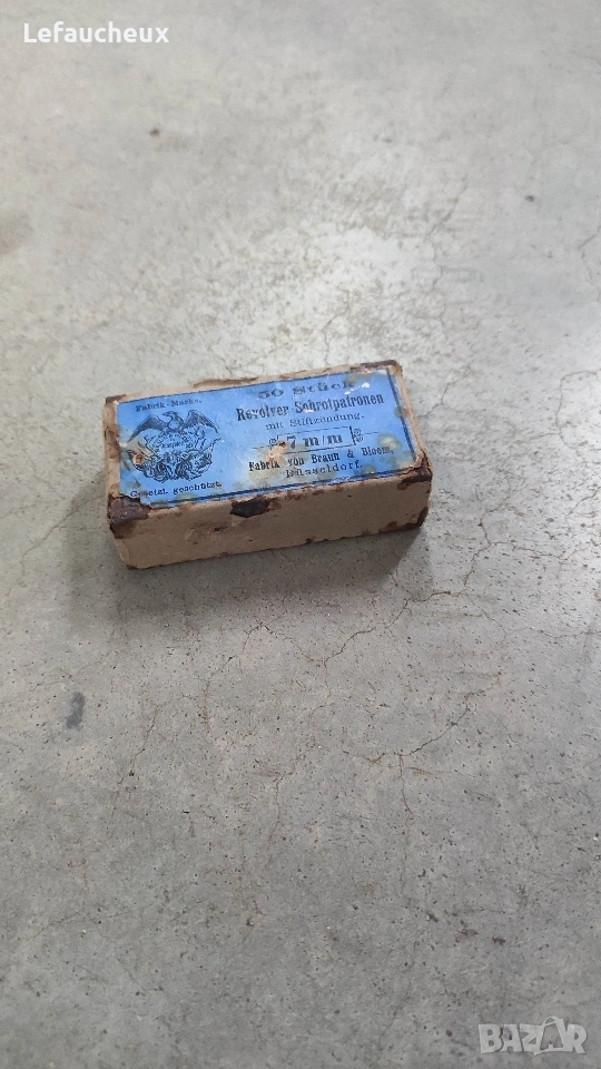 Антика Кутия патрони Лефуше 7 кал., снимка 1
