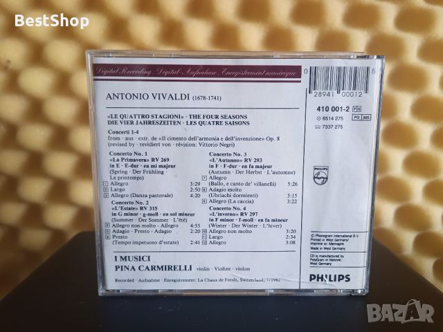 Antonio Vivaldi - The Four Seasons - I Musici - Pina Carmirelli, снимка 2 - CD дискове - 46171999