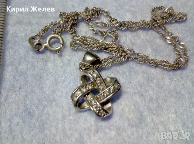 АЖУРЕН СКЪПОЦЕНЕН СРЕБЪРЕН ПЕНДАНТ РОДИРАНО СРЕБРО 925 с ЦИРКОНИ и СРЕБЪРНО 925 ЛАНЧЕ 34816, снимка 8 - Колиета, медальони, синджири - 50335106