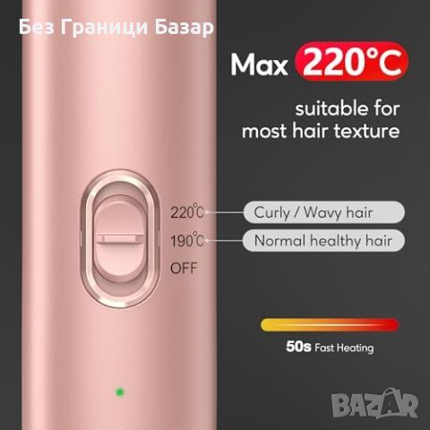 Нова Мини Безжична Преса за Коса Terviiix 4500mAh Идеална за Пътуване, снимка 3 - Преси за коса - 46751673