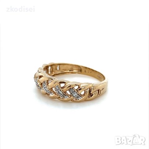 Златен дамски пръстен с 6 бр. брилянта 2,80гр. размер:57 9кр. проба:375 модел:23568-1, снимка 2 - Пръстени - 45408260