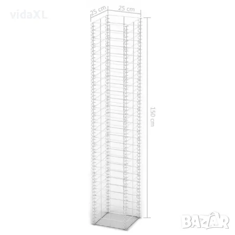 vidaXL Комплект габиони, 3 бр, поцинкована тел, 25x25x150 см (SKU:141046), снимка 4 - Железария - 49427781