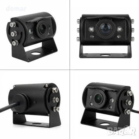 AHD 1080P камери за заден ход, 7-инчов монитор с 2 разделени екрана, 12V-24V, снимка 4 - Аксесоари и консумативи - 53826025