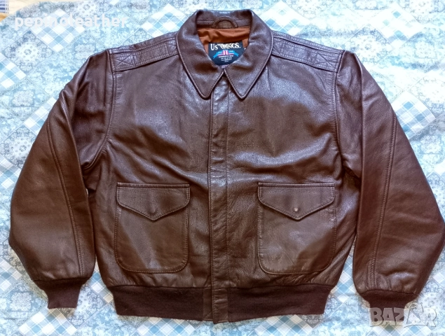 US WINGS оригинално американско пилотско кожено яке тип А-2, размер 2XL / 58