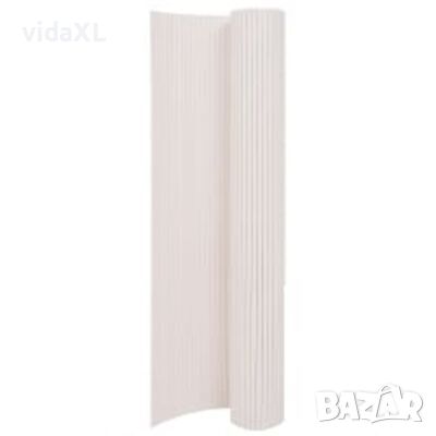 vidaXL Двустранна градинска ограда, 110x300 см, бяла（SKU:317151