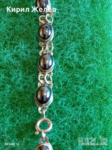 Сребърна гривна с Хематит красив аксесоар за ежедневието 52641, снимка 6 - Гривни - 53070410