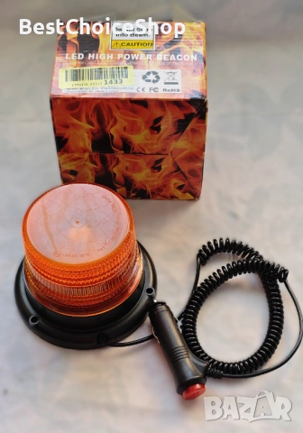 LED въртяща се сигнална лампа, магнитна предупредителна светлина за автомобили и камиони, снимка 2 - Аксесоари и консумативи - 53694241