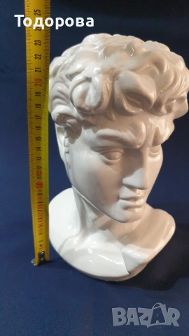 Порцеланов интериорен  бюст на Давид, снимка 5 - Антикварни и старинни предмети - 53663363