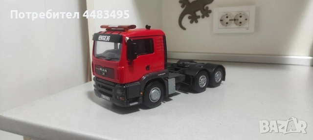 Модел на триосен влекач Маn TGA мащаб 1:24, без забележки, производител ЕМЕК(пластмасов), снимка 3 - Колекции - 53263254