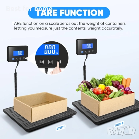 Цифрова везна до 300 кг с функция задържане и тара, снимка 3 - Везни - 51593311