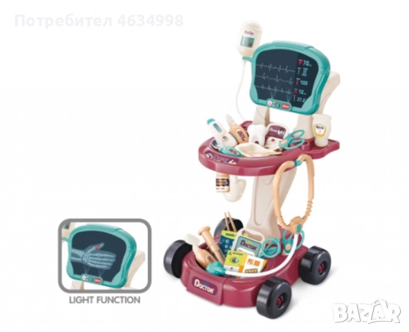 Комплект за игра на доктор, с количка, 29 аксесоара, снимка 2 - Други - 52208736