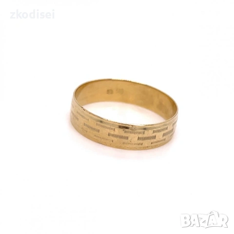 Златен пръстен брачна халка 3,31гр. размер:69 14кр. проба:585 модел:31341-1