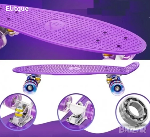 Емблема на градския стил: Скейтборд пениборд със светещи колела - смело каране и неповторими трикове, снимка 15 - Други - 52888649